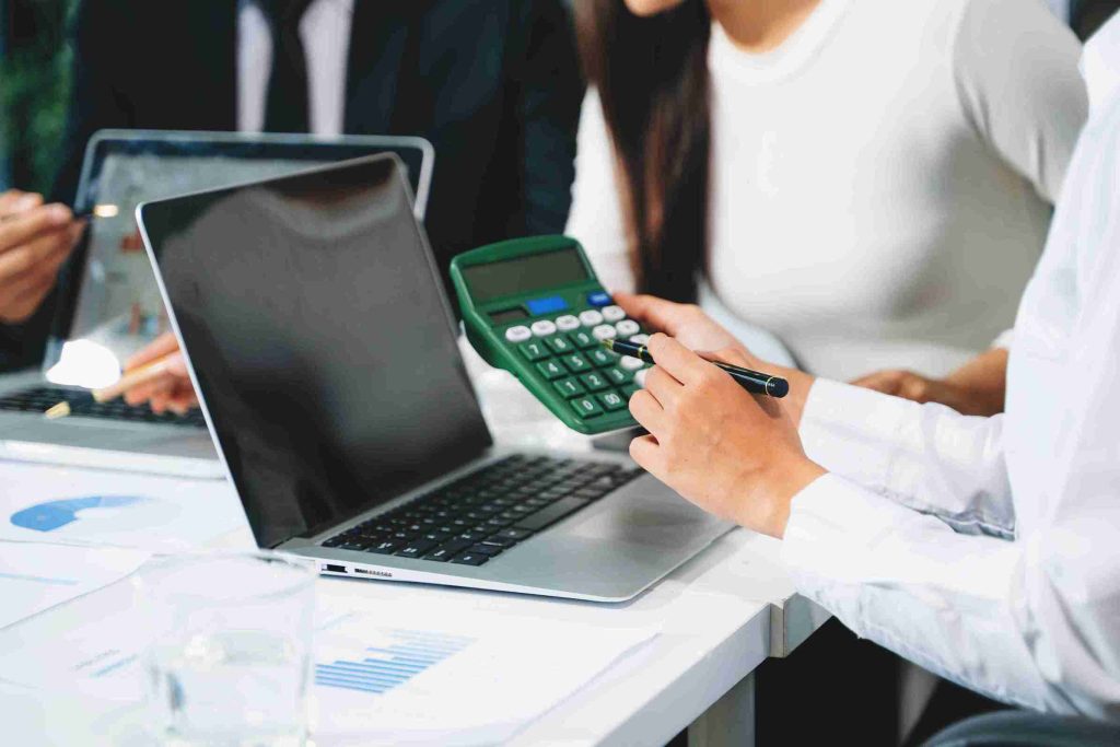 Accountant checking all the transactions for the business.